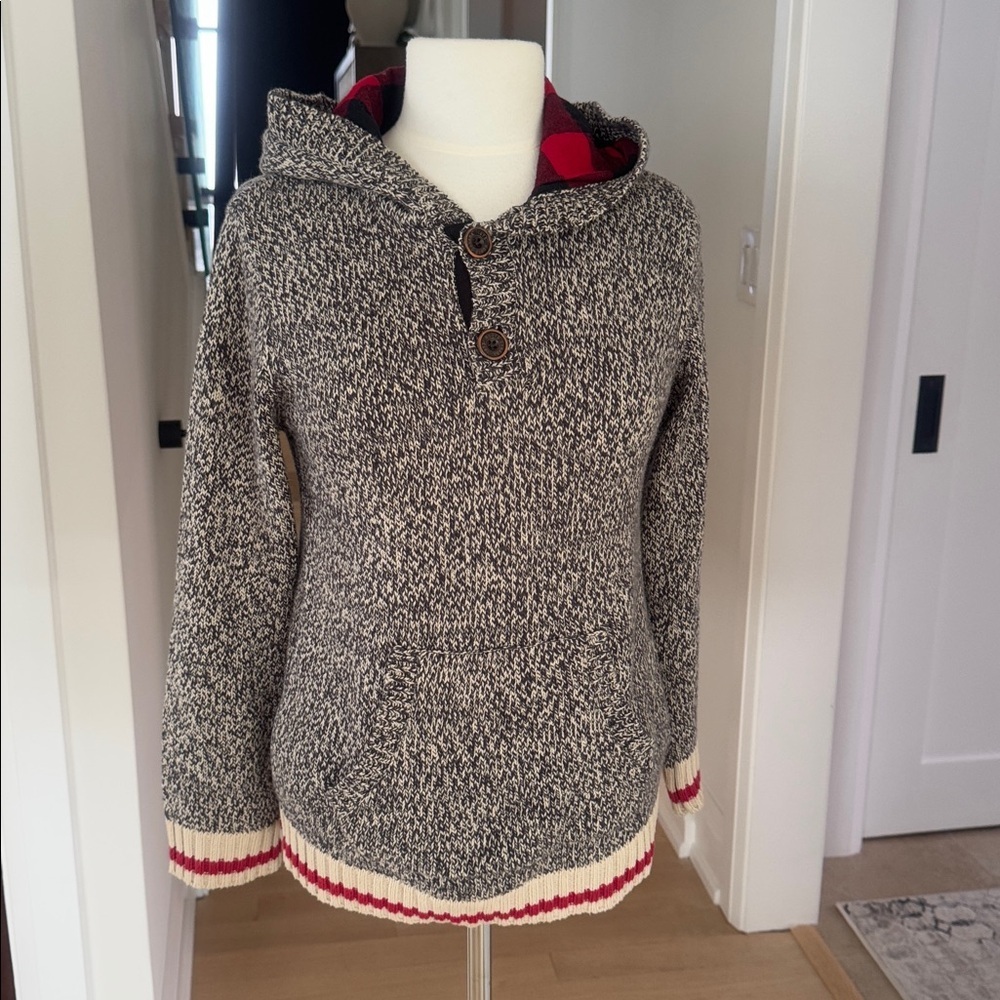Genuine Roots Cabin Boys 11–12 Years XL Cozy Gray Hooded Sweater